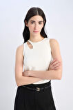 Slim Fit Dar Kesim Bisiklet Yaka Fitilli Kaşkorse Atlet