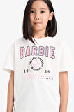 DeFacto Kız Çocuk Barbie Relax Fit Bisiklet Yaka Kısa Kollu Tişört E2630A825SMER85