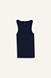 Slim Fit Dar Kesim Basic Düz Yuvarlak Yaka Fitilli Kaşkorse Atlet