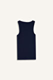 Slim Fit Dar Kesim Basic Düz Yuvarlak Yaka Fitilli Kaşkorse Atlet