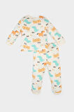 Erkek Bebek Pijama Takımı Desenli Uzun Kollu Üst Beli Lastikli Uzun Alt