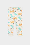 Erkek Bebek Pijama Takımı Desenli Uzun Kollu Üst Beli Lastikli Uzun Alt