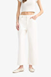 DeFacto Culotte Gabardin Kumaş Pantolon Yüksek Bel Basic Düz Cepli Geniş Bol Paça C7535AX25SPWT32