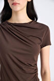 Slim Fit Dar Kesim Kayık Yaka Soft Touch Kısa Kollu Tişört