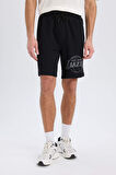 DeFactoFit NBA Los Angeles Lakers Standart Fit Kargo Cepli Kısa Paça Şort B3920AX25SPBK81