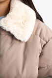 Kız Çocuk Yakası Suni Kürklü Fermuarlı Mont