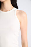 Slim Fit Dar Kesim Halter Yaka Fitilli Kaşkorse Atlet