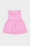 Kız Bebek Çiçekli Kolsuz Twill Elbise