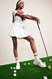 DeFactoFit Standart Fit Pileli İçi Taytlı Mini Tenis Eteği D9317AX25SPWT34