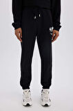 DeFactoFit NBA Wordmark Kalın Jogger Eşofman Altı Standart Fit Cepli Lastikli Paça D6576AX25SPBK81