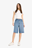 DeFacto Yüksek Bel Jean Bermuda Şort E1603AX25SMNM28