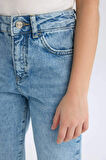 Kız Çocuk Mom Fit Standart Paça Jean Pantolon