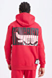 DeFactoFit NBA Chicago Bulls Standart Fit Kapüşonlu Sırt Baskılı Kalın Sweatshirt B3884AX25SPBR244