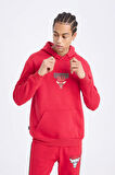 DeFactoFit NBA Chicago Bulls Standart Fit Kapüşonlu Sırt Baskılı Kalın Sweatshirt B3884AX25SPBR244