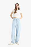 Baggy Fit Yüksek Bel Düz Paça Jean Pantolon
