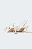 Kadın Yüksek Taban Suni Deri Topuklu Sandalet