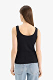 Slim Fit Dar Kesim Kare Yaka Fitilli Kaşkorse Atlet