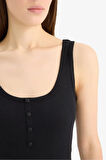 Slim Fit Dar Kesim Kare Yaka Fitilli Kaşkorse Atlet