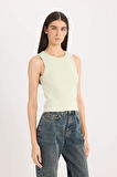 DeFacto Slim Fit Dar Kesim Halter Yaka Basic Düz Fitilli Kaşkorsel Atlet A8859AX25SPGN764