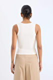Slim Fit Dar Kesim Halter Yaka Fitilli Kaşkorse Atlet