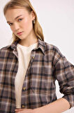 DeFacto Coool Oversize Geniş Kalıp Kareli Flanel Uzun Kollu Oduncu Ceket Gömlek D5309AX24AUBG453