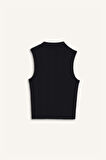 Slim Fit Dar Kesim Yarım Balıkçı Yaka Fitilli Kaşkorse Atlet