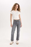 DeFacto Comfort Straıght Yüksek Bel Bilek Boy Jean Yıkamalı Pantolon E3413AXNSNM36