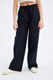 DeFacto Kız Çocuk Beli Lastikli Wide Leg Geniş Bol Paça Pamuklu Pantolon D7611A825SMBK27