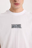 DeFacto %100 Pamuk Marvel Logo Only Regular Fit Bisiklet Yaka Kısa Kollu Tişört D6785AX25SPWT34