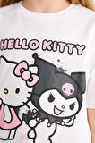 Kız Çocuk Hello Kitty Relax Fit Bisiklet Yaka Kısa Kollu Tişört
