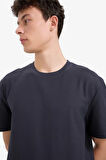DeFacto %100 Pamuk Regular Fit Bisiklet Yaka Kısa Kollu Ağır Kumaş Tişört E2589AX25SMAR223