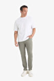 Slim Fit Dar Kesim Dar Paça Dokulu Pantolon