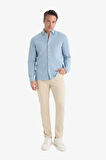 Slim Fit Dar Kesim Dar Paça Dokulu Pantolon
