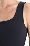 Slim Fit Dar Kesim Basic Düz Kare Yaka Atlet