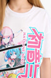 DeFacto Kız Çocuk Hatsune Miku Relax Fit Bisiklet Yaka Kısa Kollu Tişört E6516A825HSWT34