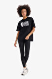 DeFactoFit NBA Wordmark Oversize Geniş Kalıp Bisiklet Yaka Kısa Kollu Tişört B3961AX25SPBK81