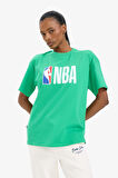 DeFactoFit NBA Wordmark Oversize Geniş Kalıp Bisiklet Yaka Kısa Kollu Tişört X2993AZ25SMGN689