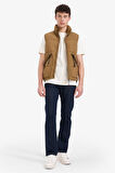Regular Fit Dik Yaka Fermuarlı Cepli Şişme Yelek 
