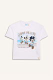 DeFacto Kız Çocuk Disney Mickey Mouse &Friends Relax Fit Bisiklet Yaka Kısa Kollu Tişört D8824A825SPWT34
