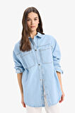 DeFacto Cepli Çıtçıtlı Gömek Jean Ceket E0952AX25SPNM39