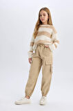 DeFacto Kız Çocuk Paraşüt Kargo Jogger Paça Pamuklu Pantolon D7608A825SPBG739