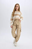 DeFacto Kız Çocuk Paraşüt Kargo Jogger Paça Pamuklu Pantolon D7608A825SPBG739