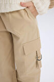 DeFacto Kız Çocuk Paraşüt Kargo Jogger Paça Pamuklu Pantolon D7608A825SPBG739