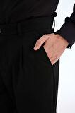 DeFacto Yazlık Kumaş Pileli Pantolon Tailored Regular Fit Normal Kesim Basic Düz Cepli Düz Paça A7273AX25SPBK27