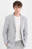 Slim Fit Dar Kesim Astarlı Blazer Ceket