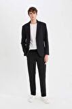 Slim Fit Dar Kesim Astarlı Blazer Ceket
