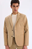 Slim Fit Dar Kesim Astarlı Blazer Ceket