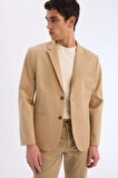 Slim Fit Dar Kesim Astarlı Blazer Ceket