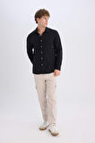 DeFacto Regular Fit Pamuklu Basic Düz Keten Görünümlü Uzun Kollu Gömlek D7079AX25SPBK81