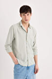 DeFacto %100 Pamuk Regular Fit Basic Düz Uzun Kollu Gömlek D7079AX25SPGN1255